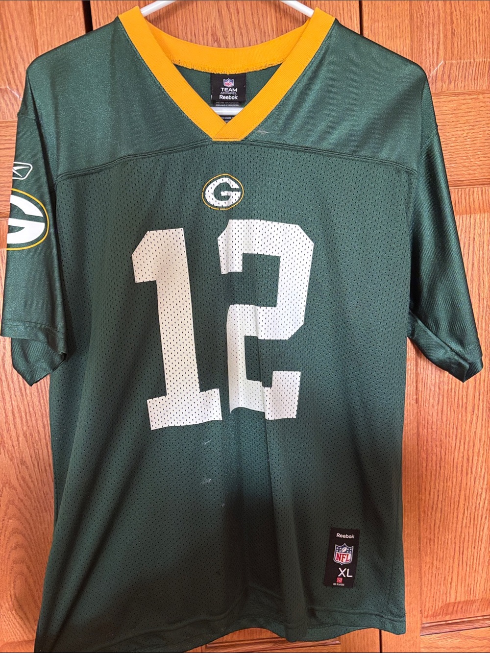 Reebok Green and Gold #12 Aaron Rodgers Green Bay Packers Jersey